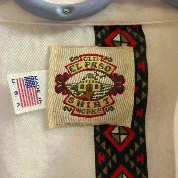Vintage Old El Paso Tribal Aztec WESTERN Striped Shirt Long Sleeve Button Down - Picture 4 of 15